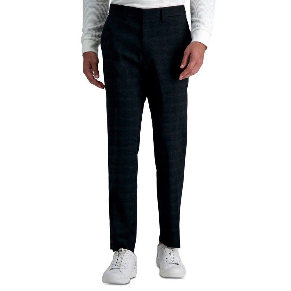 $95 NEW KENNETH COLE REACTION Mens 38x32 Black Texture Slim Dress Pants/Slacks
